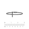 Sterling Silver Sideways CZ Cross Bracelet