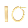 15mm Rectangle Tube Oval Hoop Earrings
