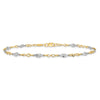 14K Two-tone Fancy Link 9 inch Plus 1 inch Extender - Total 10 inch Anklet