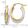 14K Two-tone Polished Hinged Hoop Earrings