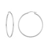 Sterling Silver 2mm x 45mm Polished Hoop Earrings