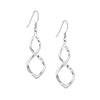 Plated Sterling Silver Corkscrew Tube Drop Earrings