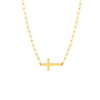E2W Cross Paper Clip Necklace