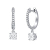 Smiling Rocks 0.76Ct E-F/SI1 Lab Grown Diamond Dangling Mini Hoop Earrings