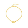 Double Chain Bracelet with Puff Mariner Element
