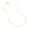 Alternating Bezel Diamond &amp; Bead Necklace