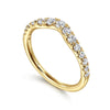 Curved 14K Yellow Gold French Pavé Diamond Wedding Band