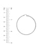 Sterling Silver 2mm x 40mm Diamond-Cut Hoop Earrings