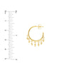 Diamond-Cut Bead Shaker Hoop Post Earrings