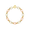 Tri-Colored Fancy Double Link Bracelet
