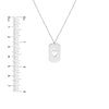 Plated Sterling Silver Dog Tag Necklace with Paw