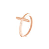 Plated Sterling Silver Sideways Cross Ring