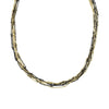 Sterling Silver/Yellow Multi-Strand Saturn Chain Necklace