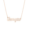 7mm Script Font Nameplate Necklace
