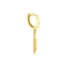 Mini Huggie Hoop Earrings with Feather Drop