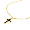 Black Enamel Cross Adjustable Necklace