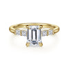 14K Yellow Gold Emerald Cut Diamond Engagement Ring