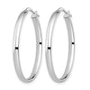 10K White Gold Polished Oval Hoop Earrings