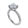 14K White Gold Round Hidden Halo Diamond Engagement Ring