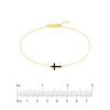 Black Enamel Sideways Cross Bracelet