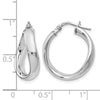 Sterling Silver RH-plated Polished Twisted Hoop Earrings