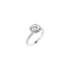 14K White 6.5 mm Round Engagement Ring Mounting