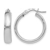 14K with White Rhodium Plating Polished Hoop Earrings