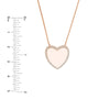 Sterling Silver Heart with CZ Frame Adjustable Necklace