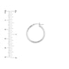 2mm x 20mm Diamond-Cut Hoop Earrings