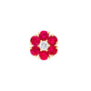Ruby &amp; Diamond Cluster Stud Earrings