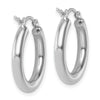 14K White Gold Polished Hoop Earrings