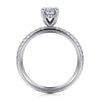 14K White Gold Oval Diamond Engagement Ring