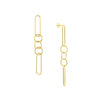 Paper Clip &amp; Circle Link Dangle Earrings