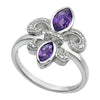 Diamond, Amethyst Fleur De Lis Ring