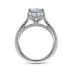 14K White Gold Hidden Halo Oval Diamond Engagement Ring