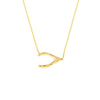 Sideways Wishbone Adjustable Necklace