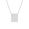 Plated Sterling Silver Engravable Rectangle Necklace