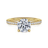 14K Yellow Gold Round Diamond Engagement Ring