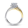 14K White-Yellow Gold Round Halo Diamond Engagement Ring