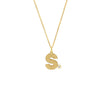 Block Lined Initial 'S' with Diamond Necklace