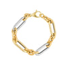 Two Tone (3+1) Paper Clip Brushed Polished Chain