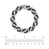 Sterling Silver Black CZ and Polished Curb Link Bracelet