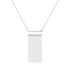 Sterling Silver Open Bar with Fringe Adjustable Necklace