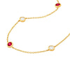 3/8tcw Diamond &amp; Ruby Bezel Station Necklace