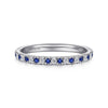 14K White Gold Diamond and Sapphire Anniversary Band