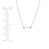 Mini Hexagon Bar with Sapphire Points Necklace