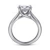 14K White Gold East West Oval Solitaire Engagement Ring