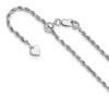 Sterling Silver RH-plated Adjustable 2.25mm D/C Rope Chain
