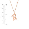 Script “B” Initial with Diamond Bezel Necklace