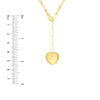 Textured Puff Heart Paper Clip Lariat Necklace